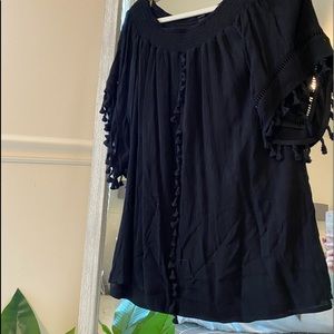 Black boho off the shoulder dress